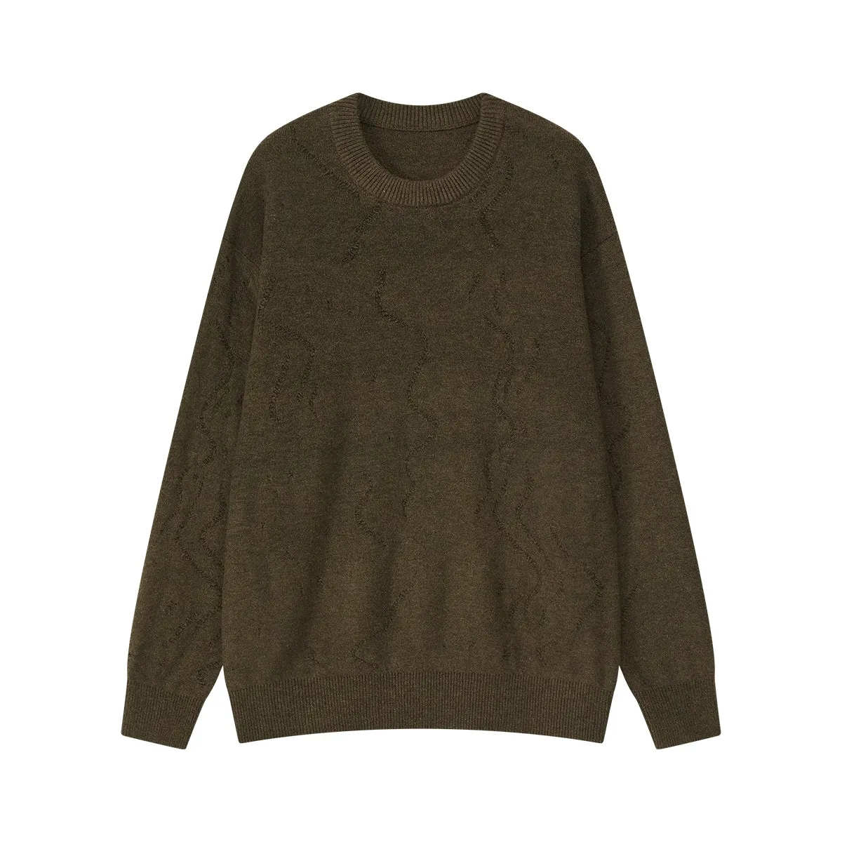 Two-Tone Knit Crew Sweater