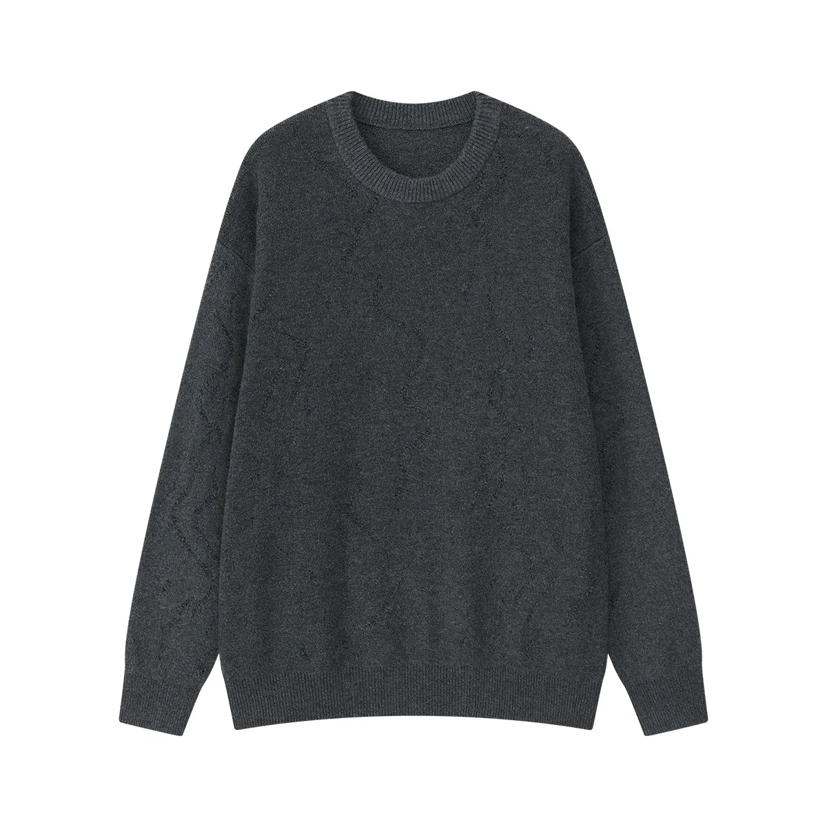 Two-Tone Knit Crew Sweater