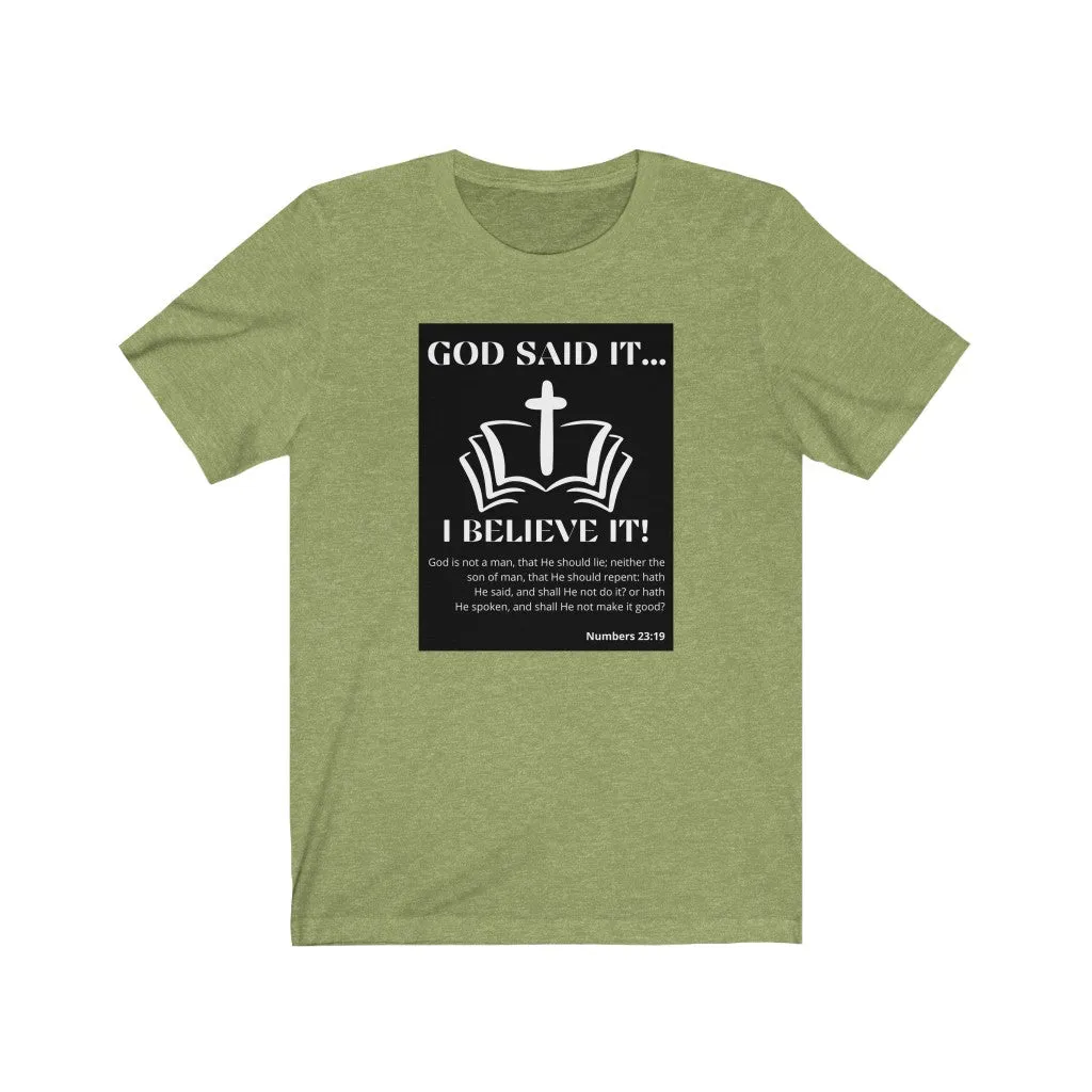 Unisex Jersey Short Sleeve Tee (Black Love Rocks Original Design - GOD Said It)