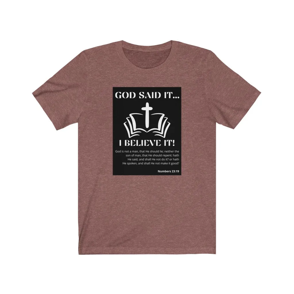 Unisex Jersey Short Sleeve Tee (Black Love Rocks Original Design - GOD Said It)