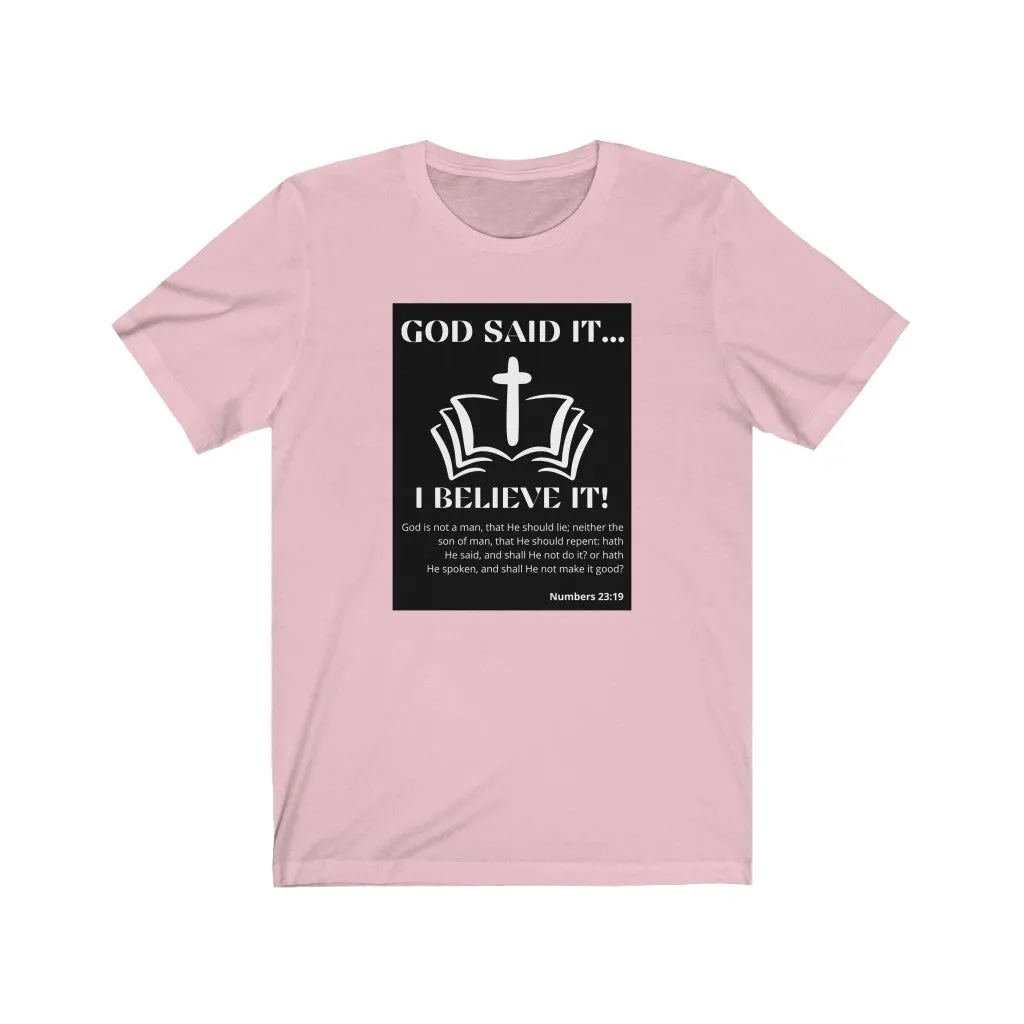 Unisex Jersey Short Sleeve Tee (Black Love Rocks Original Design - GOD Said It)