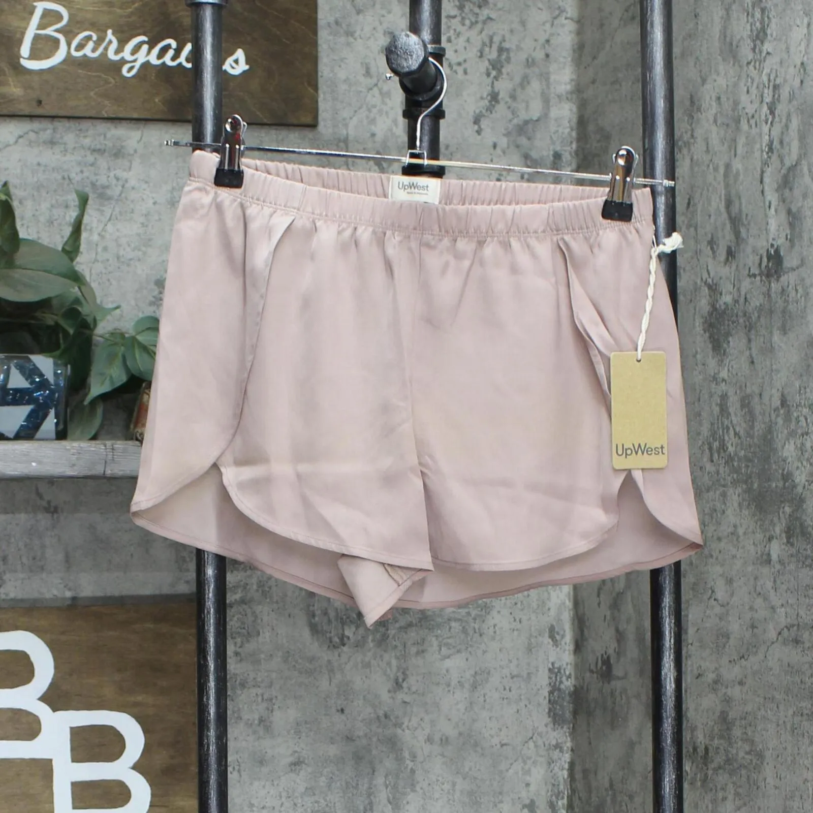 Upwest Womens Surplice Sleep Shorts Blush Pink Brown XS