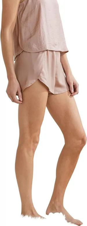 Upwest Womens Surplice Sleep Shorts Blush Pink Brown XS