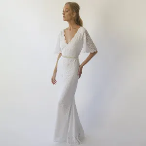 V neckline Sheath dress #1295