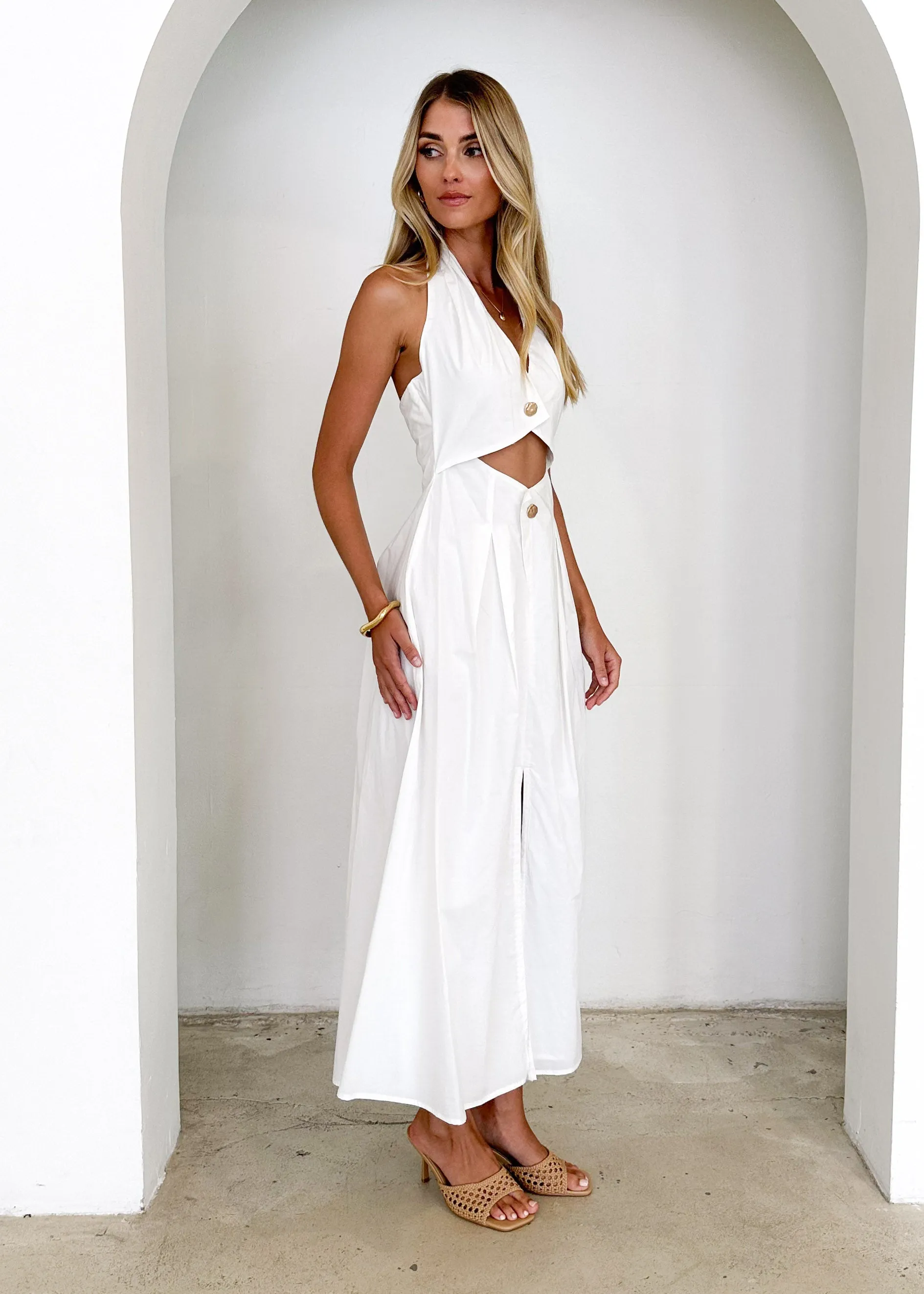 Vanity Halter Maxi Dress - Off White