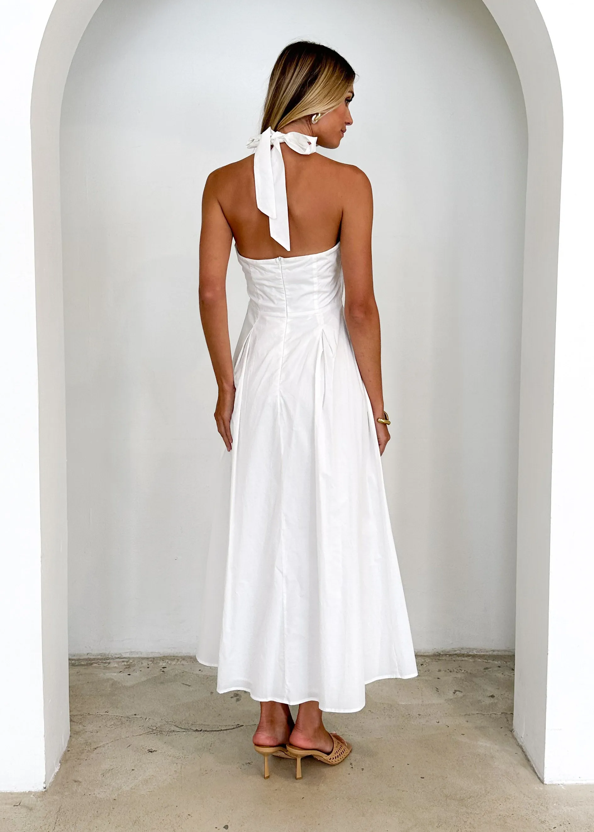 Vanity Halter Maxi Dress - Off White