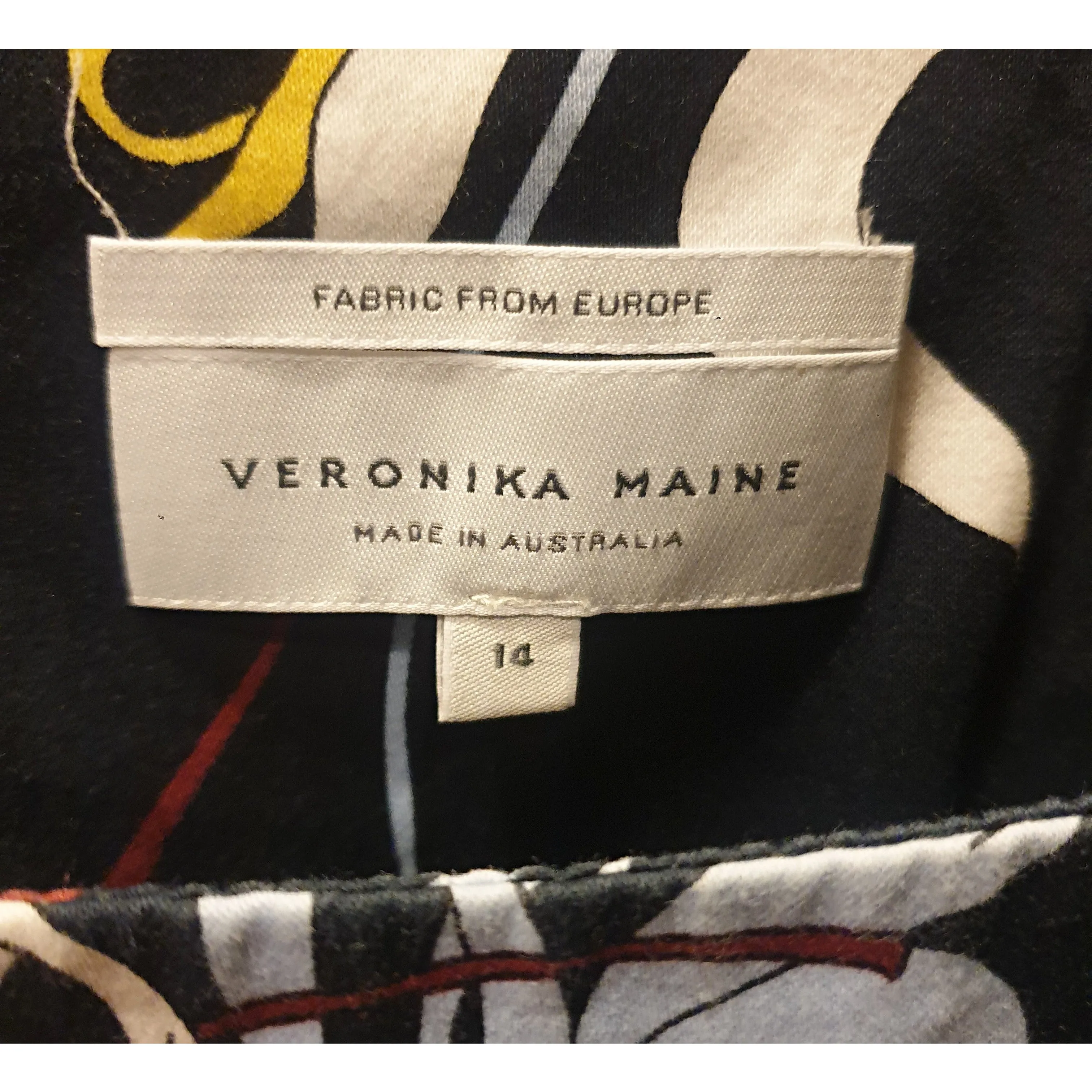 Veronica Maine pre-owned navy cotton sleeveless dress with lovely floral print size 14