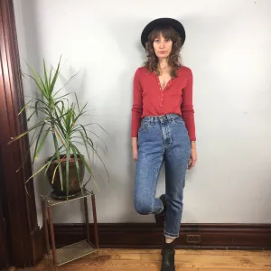 Vintage 80s 90s Riders Denim Mom Jeans // size 3 Petite