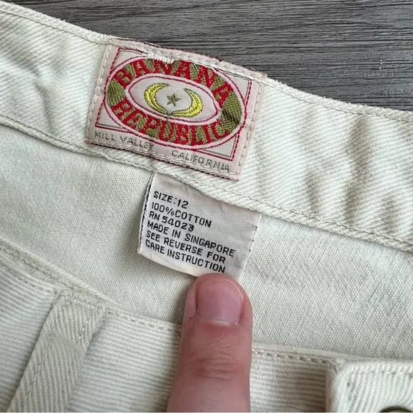 Vintage 80s Banana Republic Australian Jeans White Straight Leg Denim Size 12