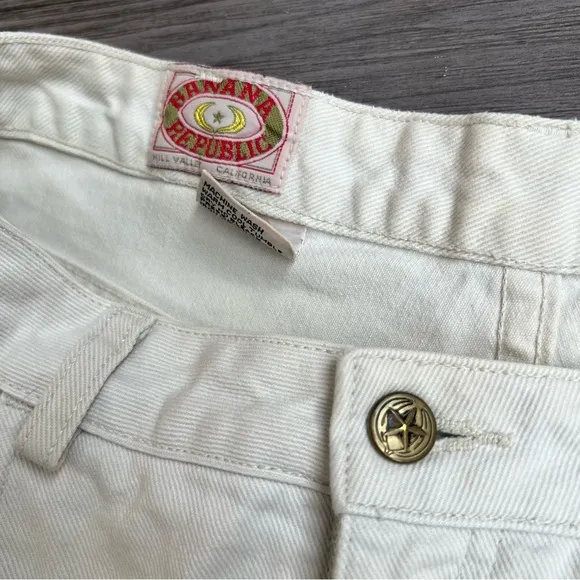 Vintage 80s Banana Republic Australian Jeans White Straight Leg Denim Size 12