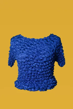 Vintage 90's Dark Blue Popcorn Top | M