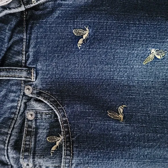 Vintage Embroidered Lilly Pulitzer Yellow Jacket / Bee Jeans in EUC.