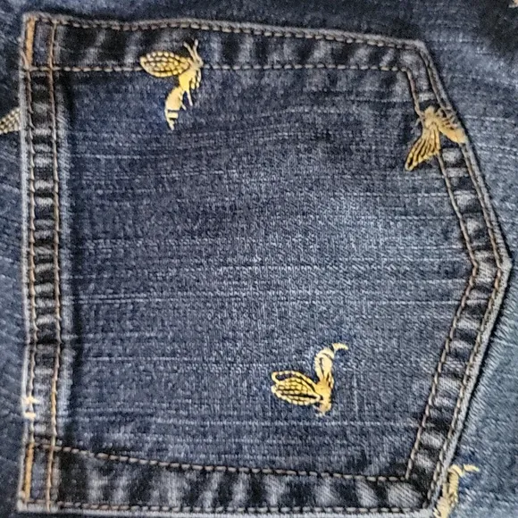 Vintage Embroidered Lilly Pulitzer Yellow Jacket / Bee Jeans in EUC.