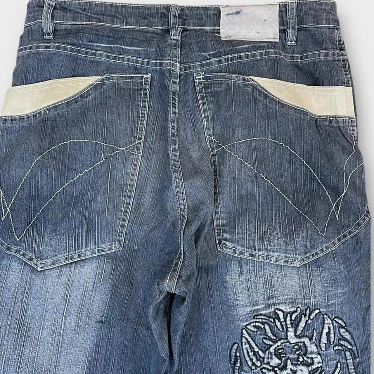 Vintage Japanese Denim Embroidered Straight Fit Jeans