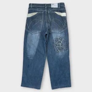 Vintage Japanese Denim Embroidered Straight Fit Jeans