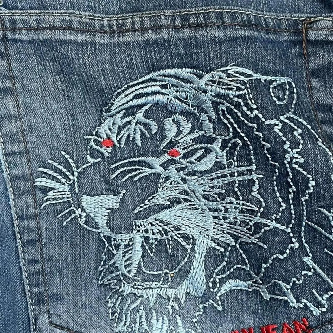 Vintage Japanese Denim Tiger Embroidered Jeans