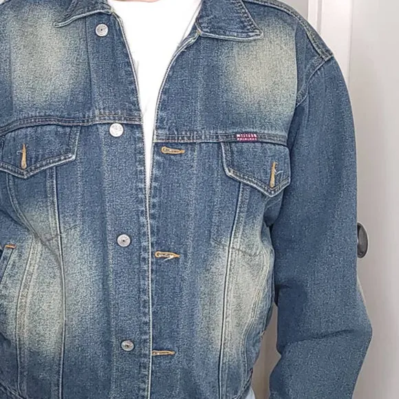 Vintage Mustang Denim Jacket Blue Denim Blazer Long Sleeves Jeans Blazer