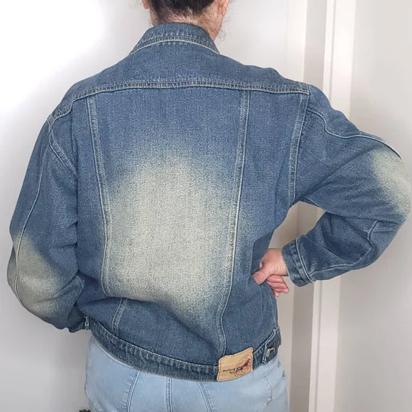 Vintage Mustang Denim Jacket Blue Denim Blazer Long Sleeves Jeans Blazer