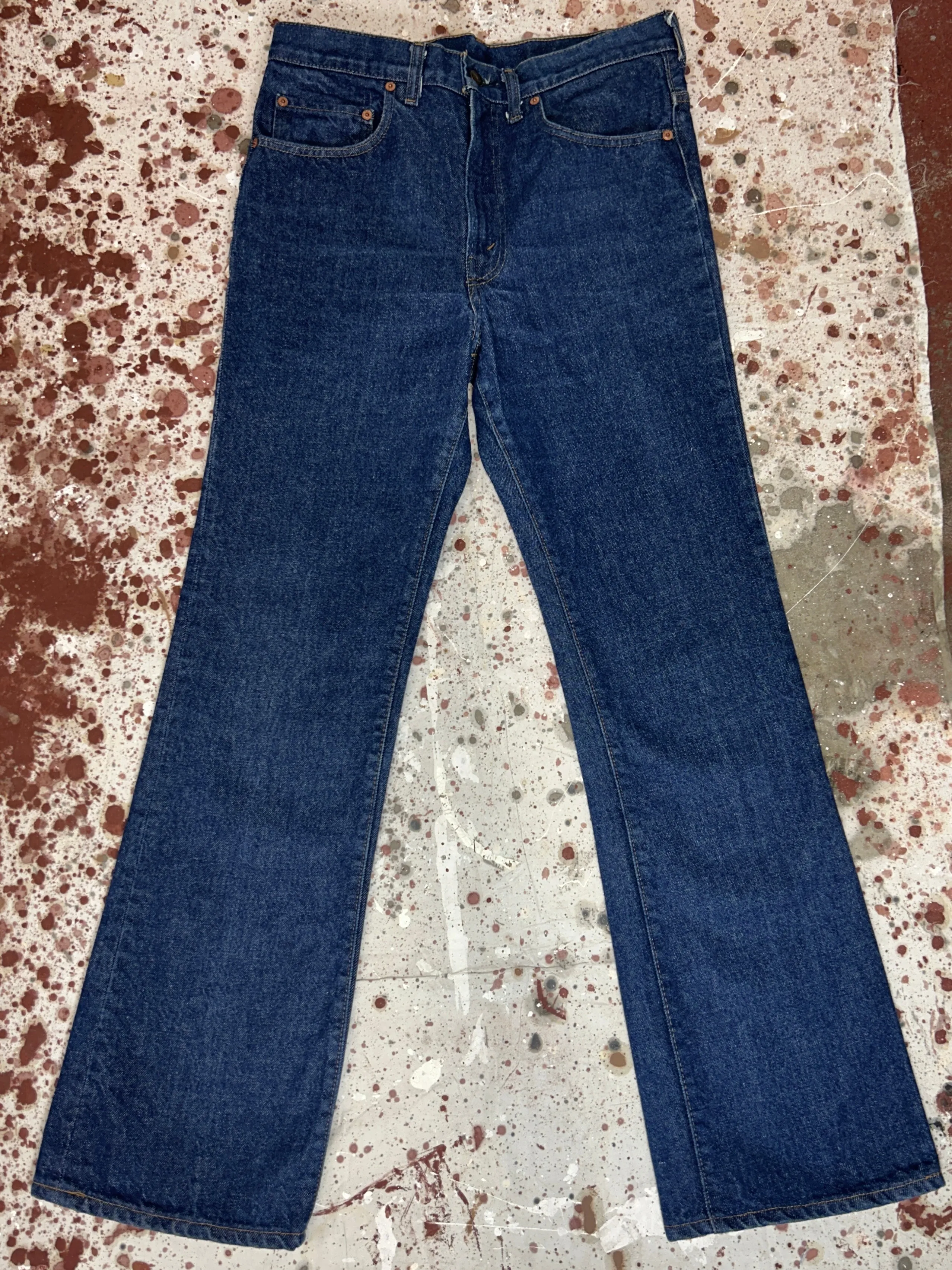 Vintage USA Made Levi 517 Transitional Talon 42 Zip One-Wash Denim Jeans (JYJ0424-170)