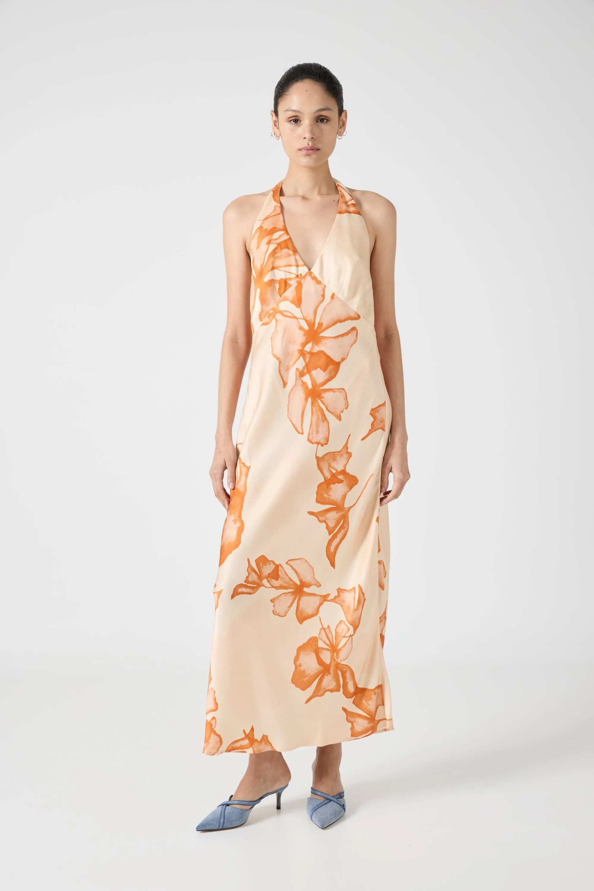 WANDERER HALTER NECK DRESS | FLORAL