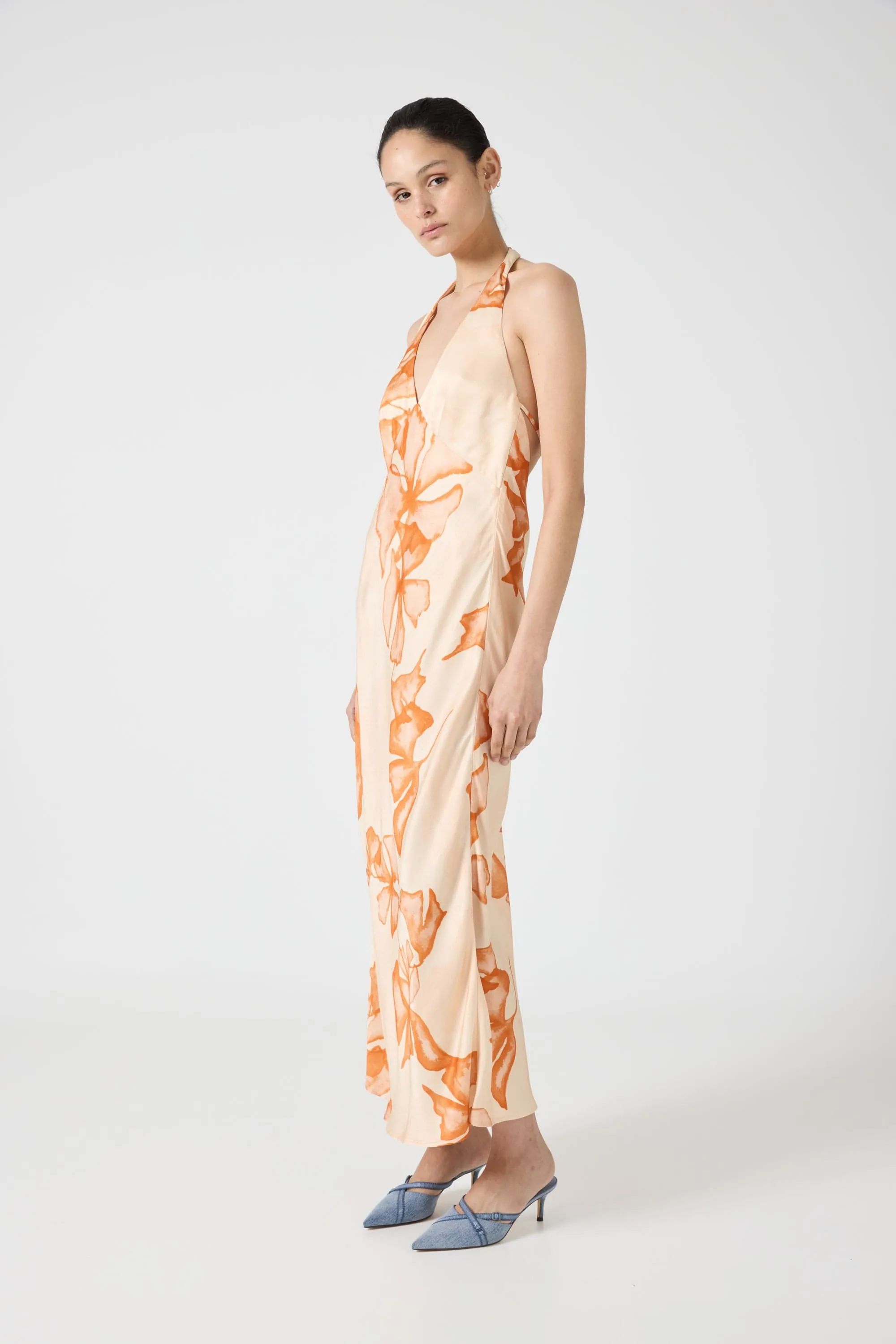 WANDERER HALTER NECK DRESS | FLORAL