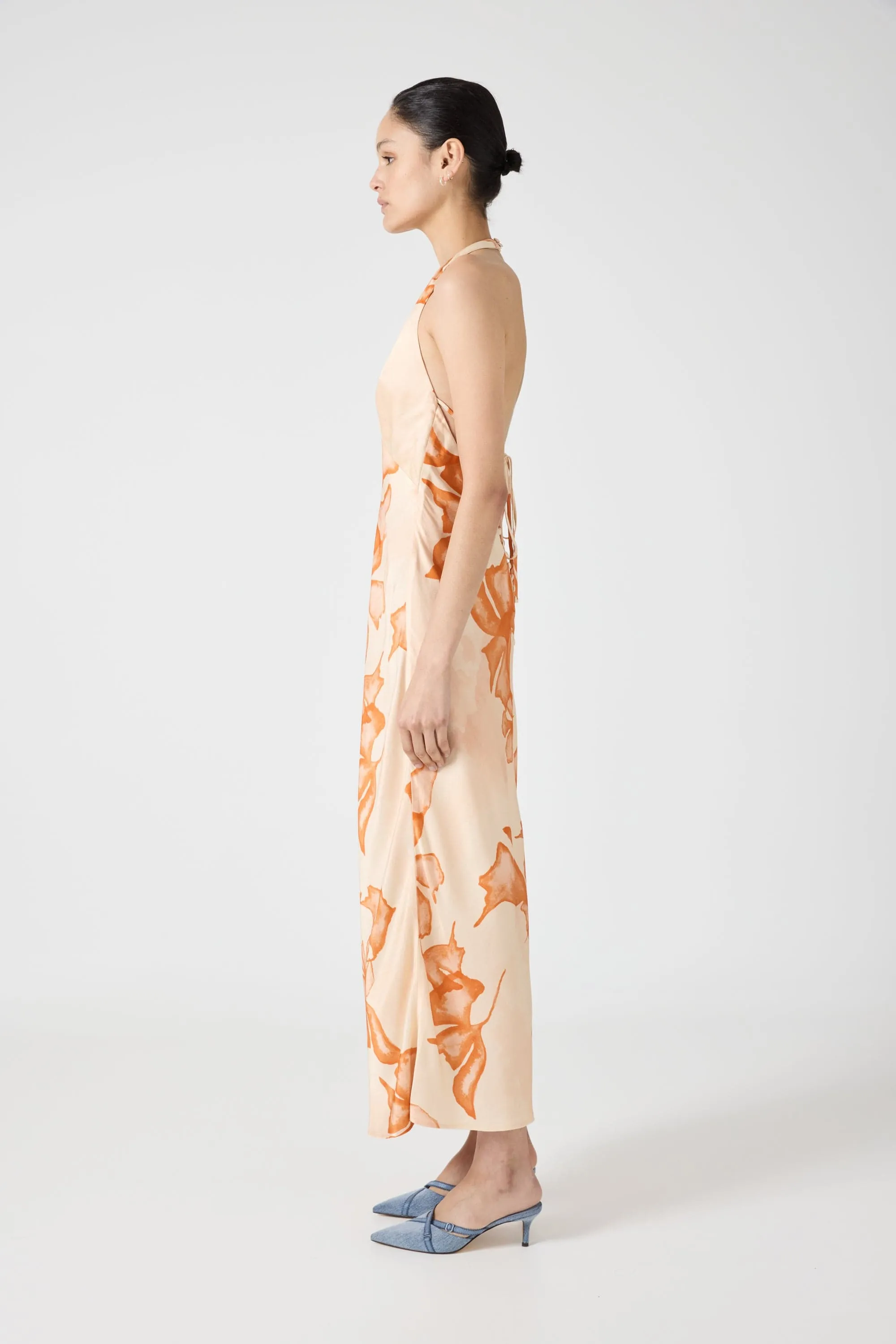 WANDERER HALTER NECK DRESS | FLORAL