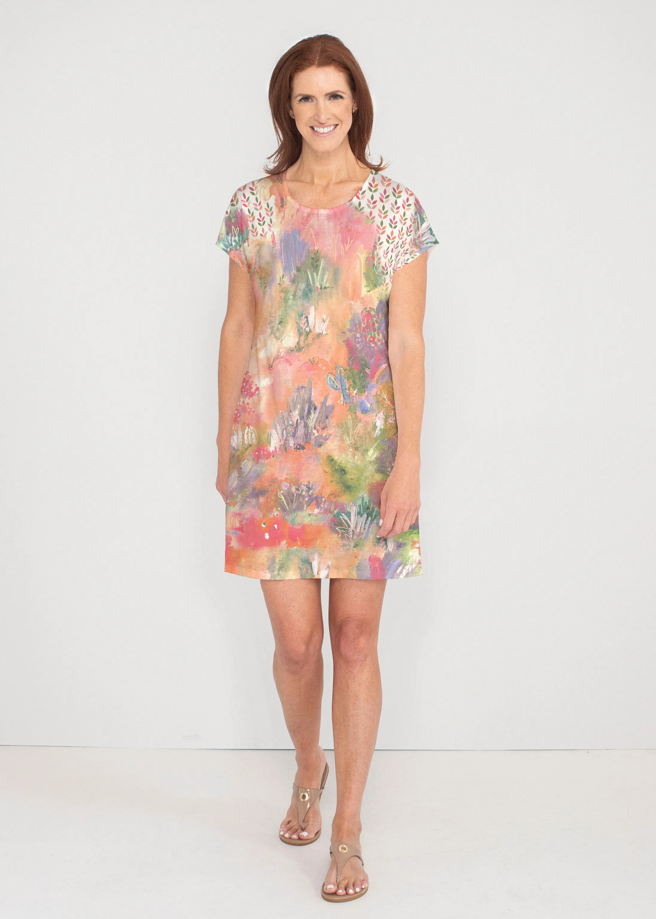 Warm Desert Vibes (17248) ~ French Terry Short Sleeve Crew Dress