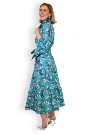 Waverly Tiered in Smoky Navy on Vermillion Camellia