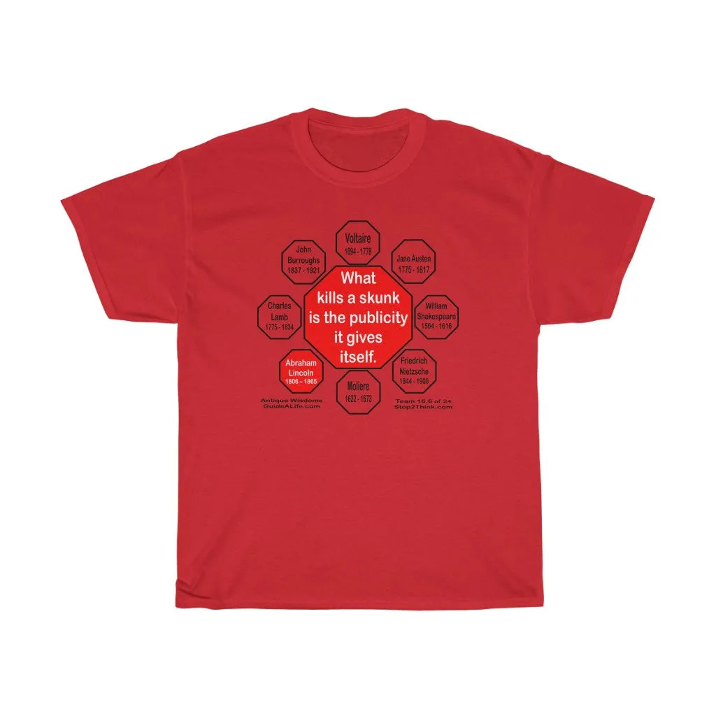 What kills a skunk is the publicity it gives itself.  -  Abraham Lincoln 1806 – 1865  - RS2T - RW-16.6