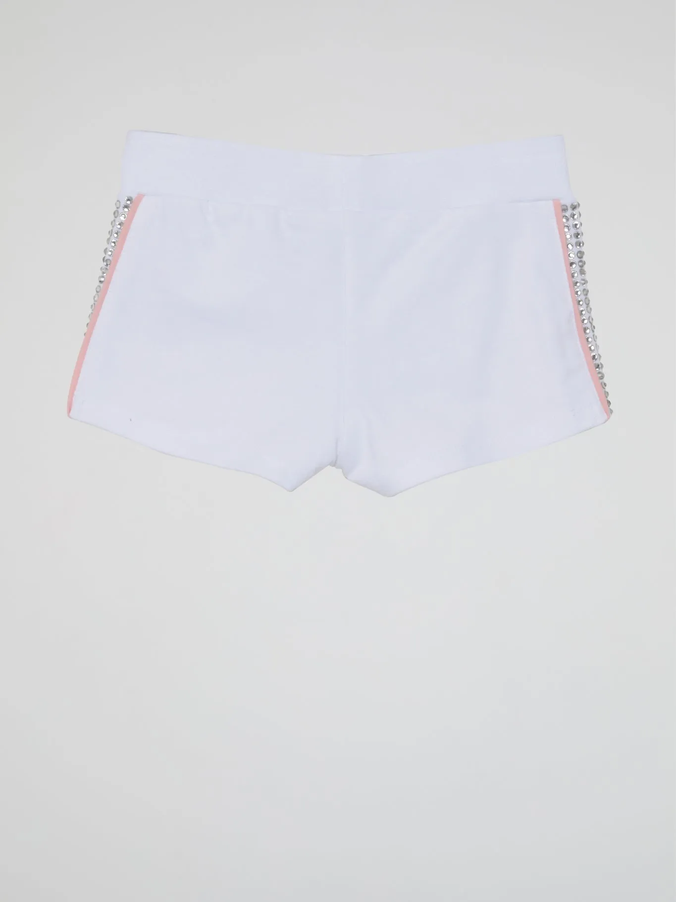 White Crystal Studded Jogging Shorts (Kids)