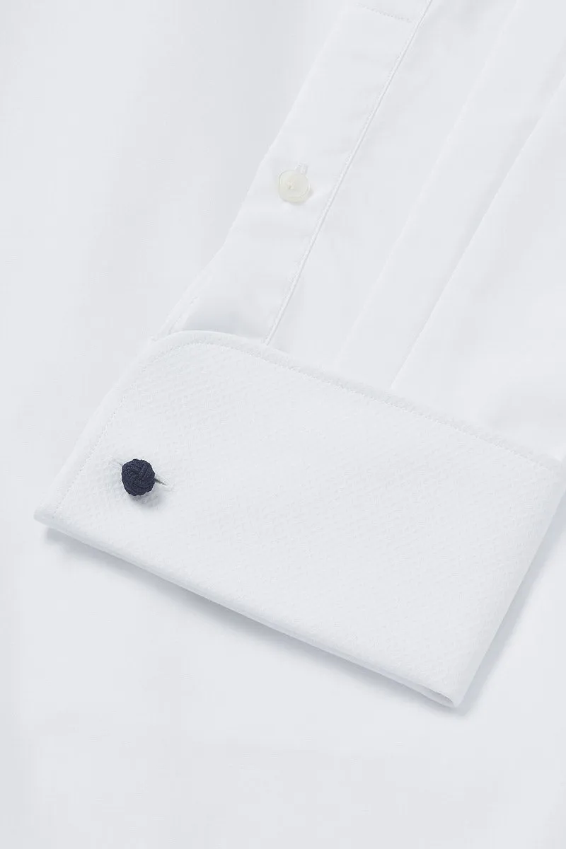 White Marcella Tailored Fit Double Cuff Evening Shirt