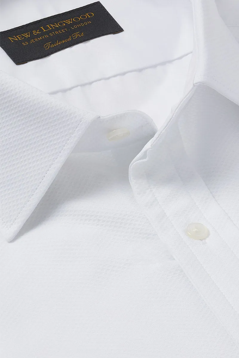 White Marcella Tailored Fit Double Cuff Evening Shirt