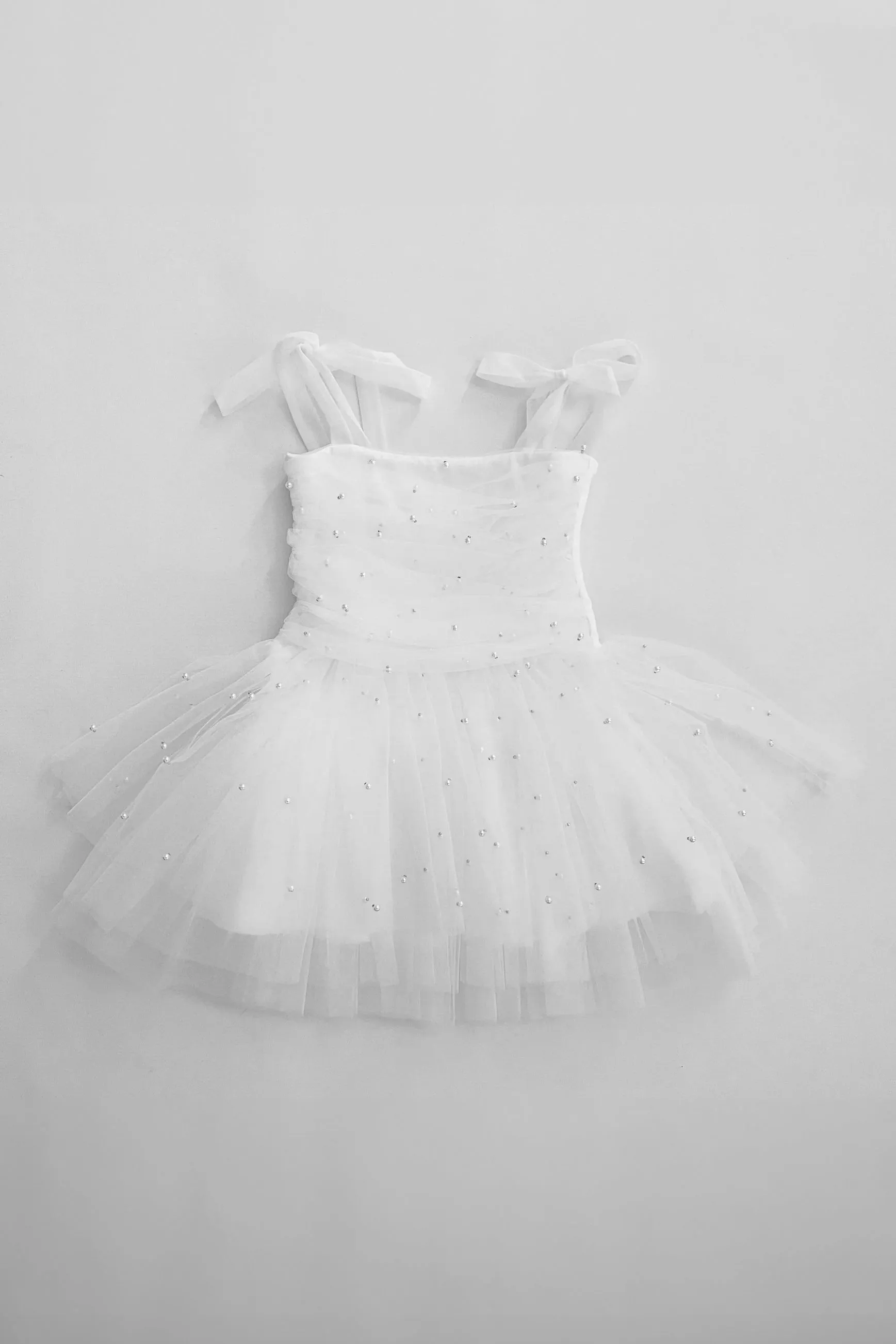 White Pearl Tulle Ballerina Dress
