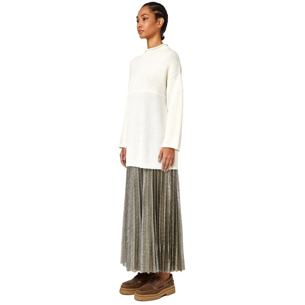 White Recycled Wool Women Sweater