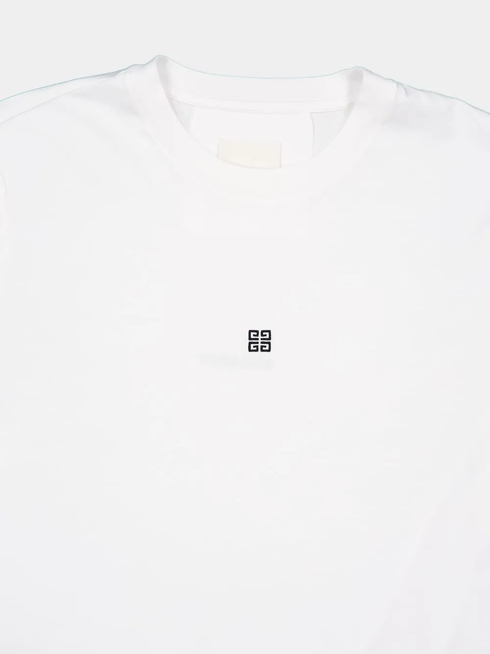 White Slim Fit T-Shirt in Cotton with 4G Embroidery