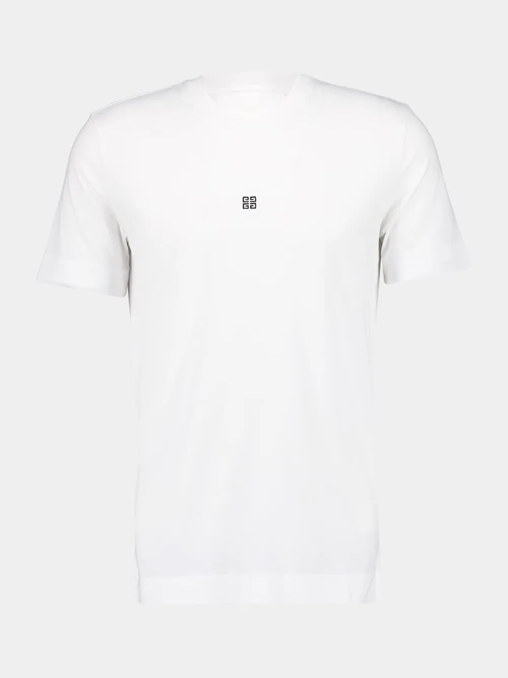 White Slim Fit T-Shirt in Cotton with 4G Embroidery