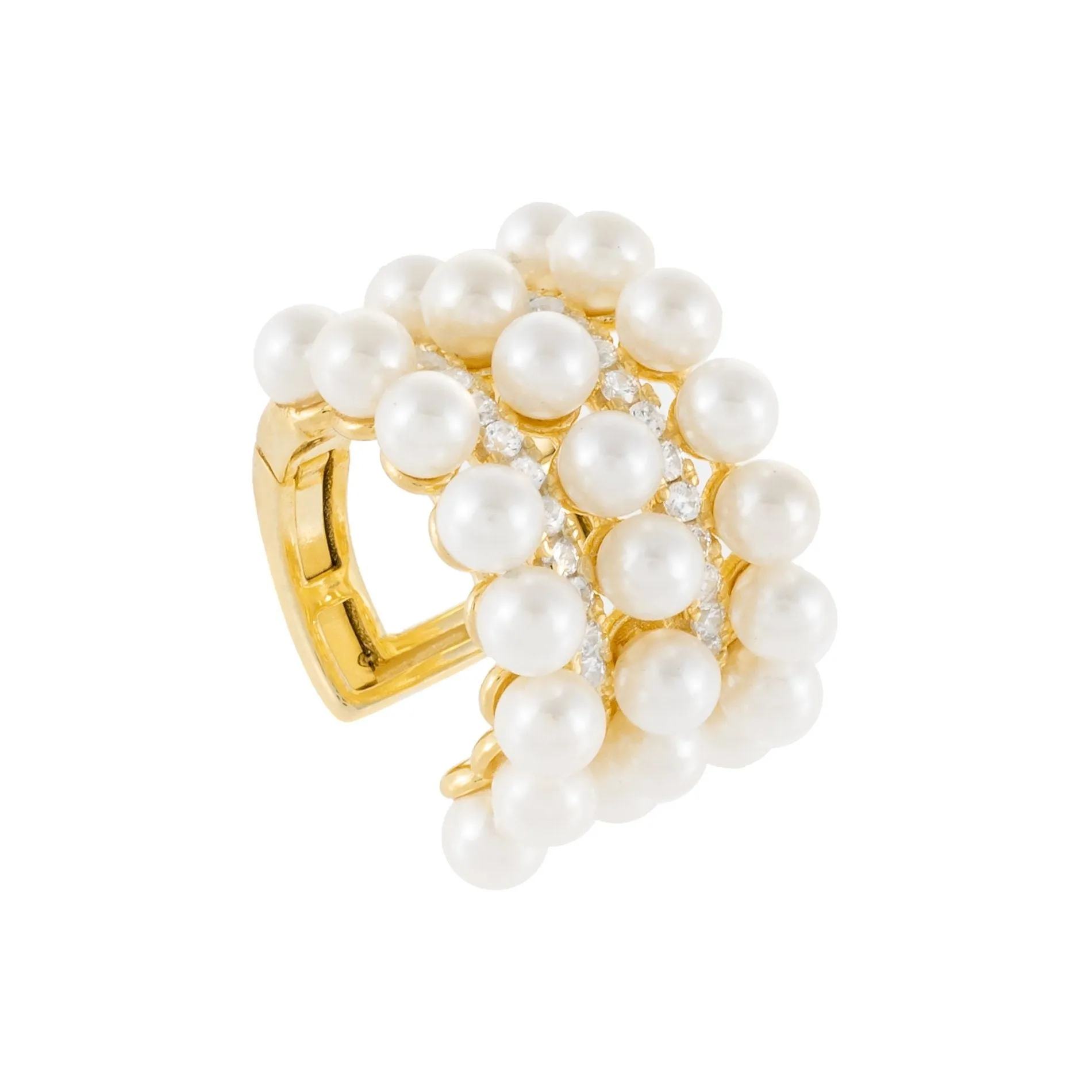 Wide Pearl CZ Ear Cuff