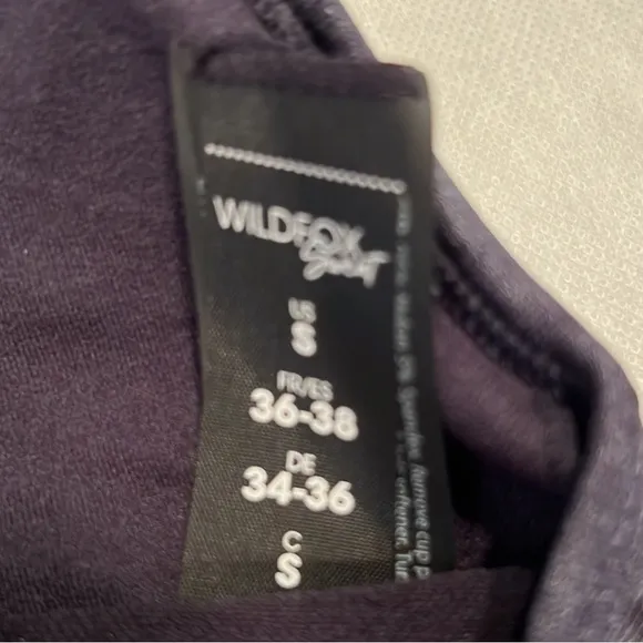 WILDFOX SWEAT-Black Stonewash Look-Laser Detail Sports Bra &amp; Bike Short SET-Sz S