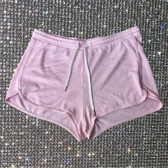 Wilfred free shorts light baby pink white lace up ties y2k comfy loungewear cute