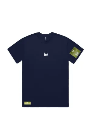 WOLFPACK UNLTD "BOLD STATEMENT" HEAVYWEIGHT OVERSIZED S/S EMBROIDERED TEE | NAVY BLUE
