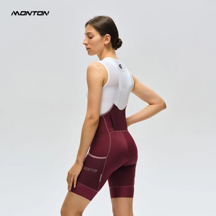 WOMENS BIB SHORTS CHASESUMMER BURGUNDY RED
