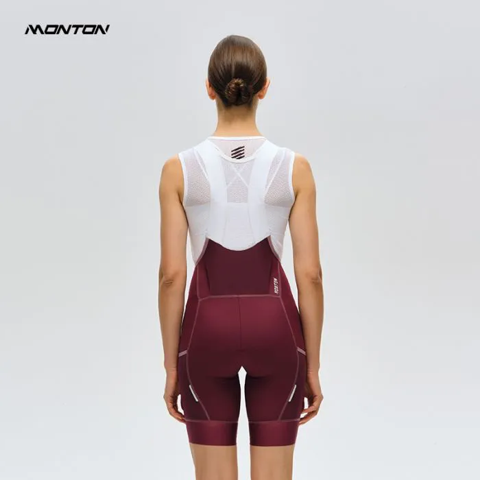 WOMENS BIB SHORTS CHASESUMMER BURGUNDY RED