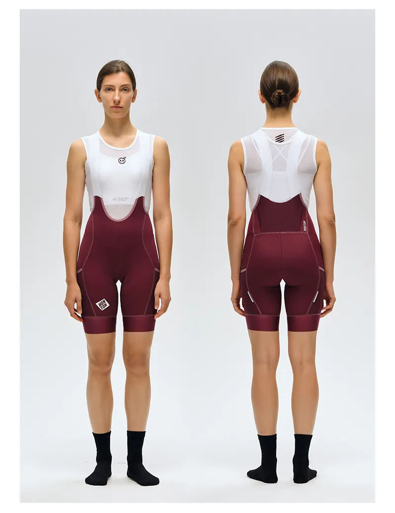 WOMENS BIB SHORTS CHASESUMMER BURGUNDY RED
