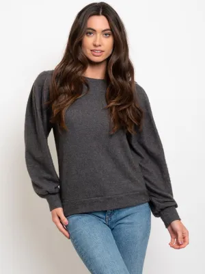 WOMEN'S BRUSHED TERRY PADDED SWEATER