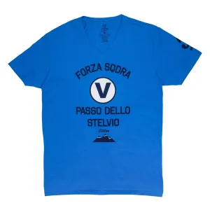 Women's Passo Dello Stelvio Teal V-Neck T-Shirt
