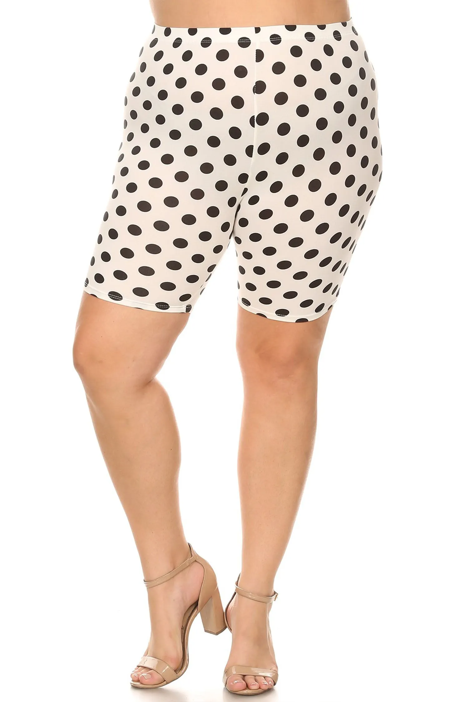 Women's Plus Size Workout High Waist Stretch Active Yoga Print Basic Biker Shorts Pants