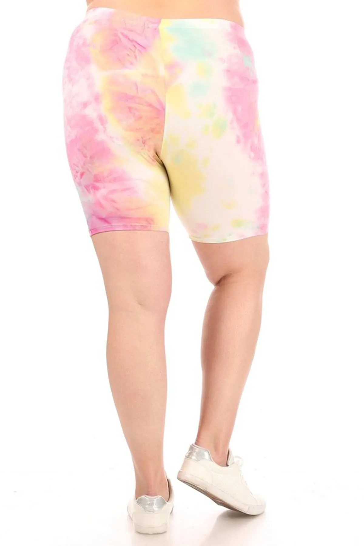 Women's Plus Size Workout High Waist Stretch Active Yoga Print Basic Biker Shorts Pants