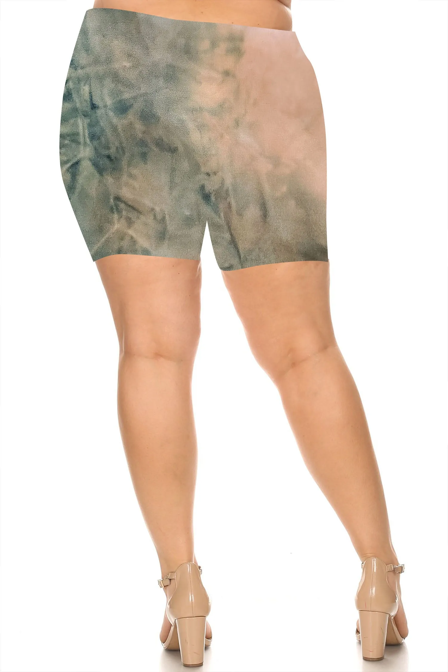 Women's Plus Size Workout High Waist Stretch Active Yoga Print Basic Biker Shorts Pants