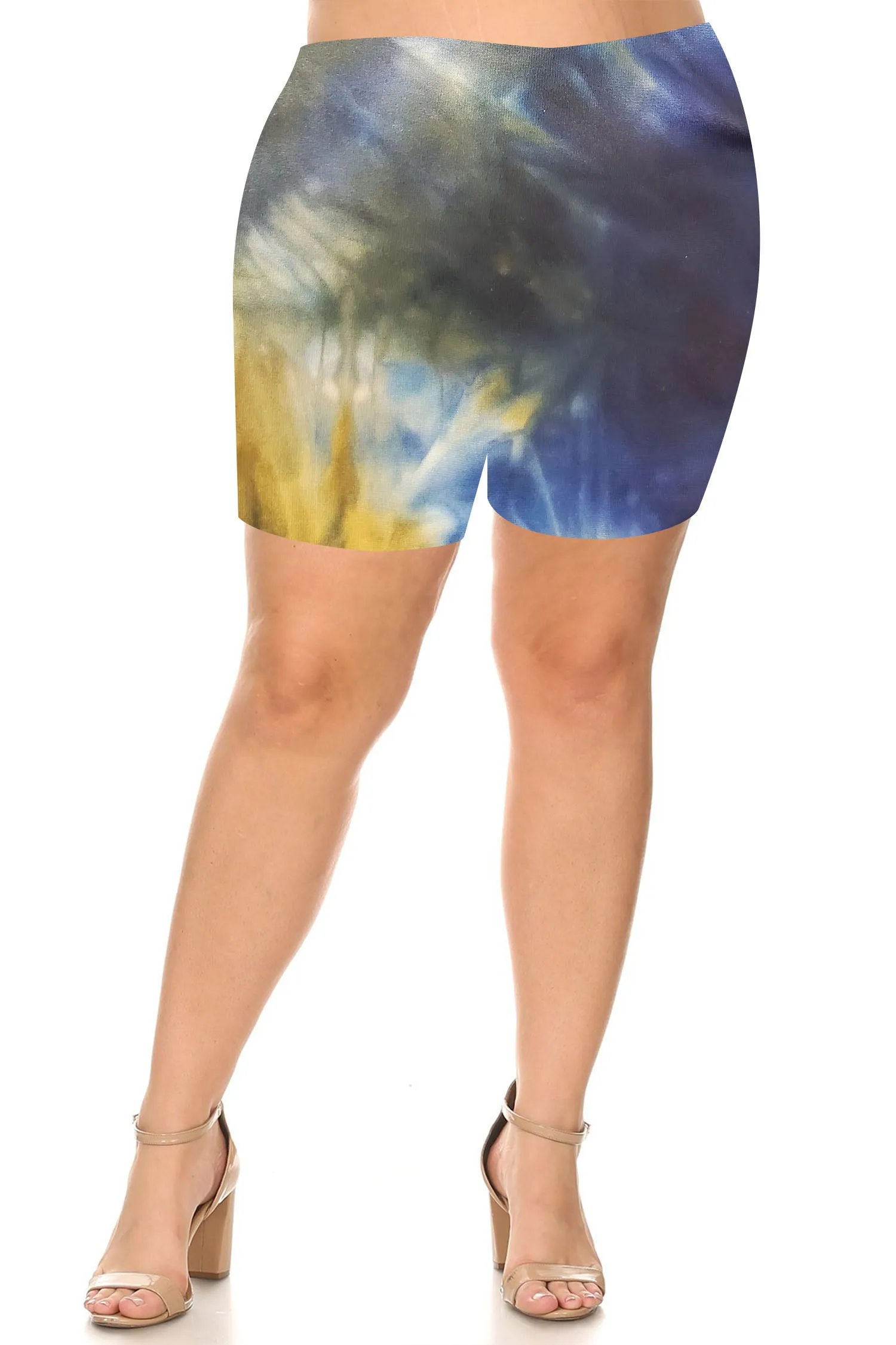 Women's Plus Size Workout High Waist Stretch Active Yoga Print Basic Biker Shorts Pants