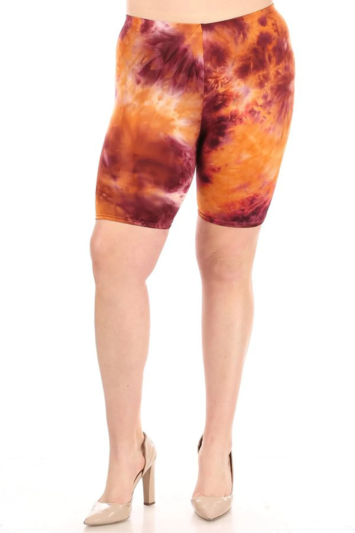Women's Plus Size Workout High Waist Stretch Active Yoga Print Basic Biker Shorts Pants